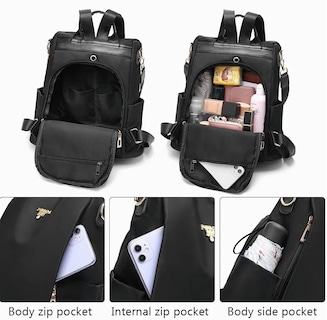 Foto 4 | Mochila Funbu Moda Oxford Impermeable Antirrobo Negra para Mujer