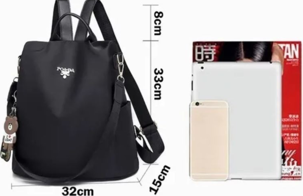 Foto 6 pulgar | Mochila Funbu Moda Oxford Impermeable Antirrobo Negra para Mujer
