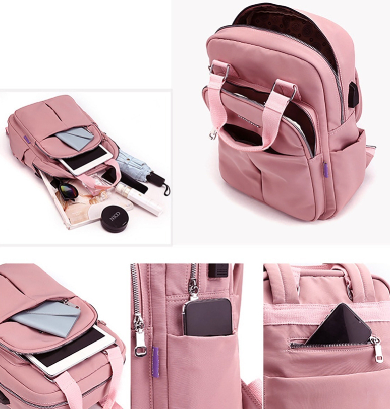 Foto 4 pulgar | Mochila Impermeable FUNBU Antirrobo Gran Capacidad Rojo para Mujer