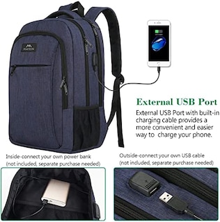 Foto 5 | Venta Internacional- Mochila MATEIN para Laptop con Puerto de Carga USB Elegante