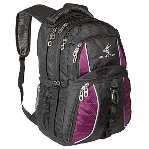 Foto 2 pulgar | Venta Internacional- Mochila para Laptop Viajes Escuela o Negocios Urban Commuter de Exos Negra con Ribetes Morados