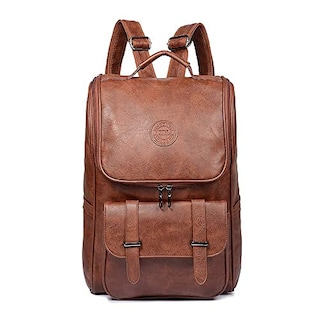 Foto 1 | Venta Internacional- Mochila QWARVEL Cuero Vegano Unisex Moda Universidad color Marrón