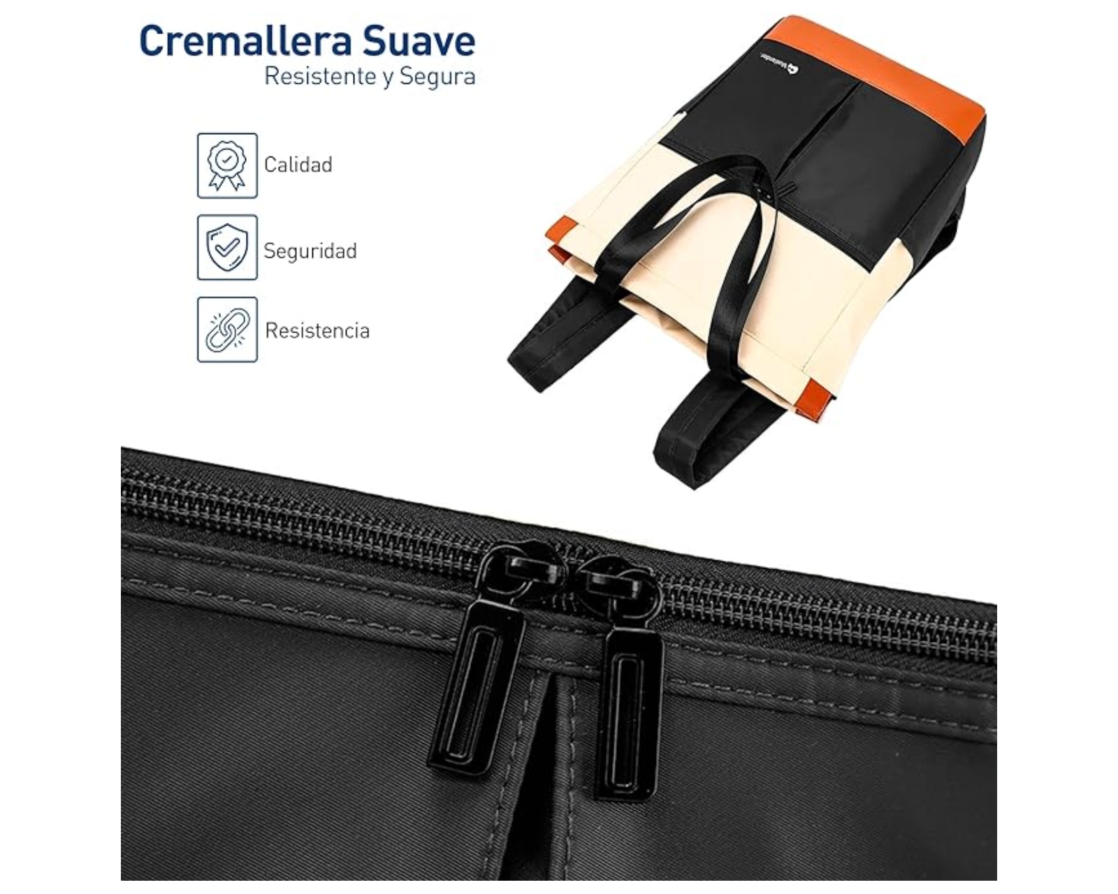 Foto 4 | Bolsa Casual Bluelander Tote De Nylon Color Negro  Mochila Para Laptop Y Tablet