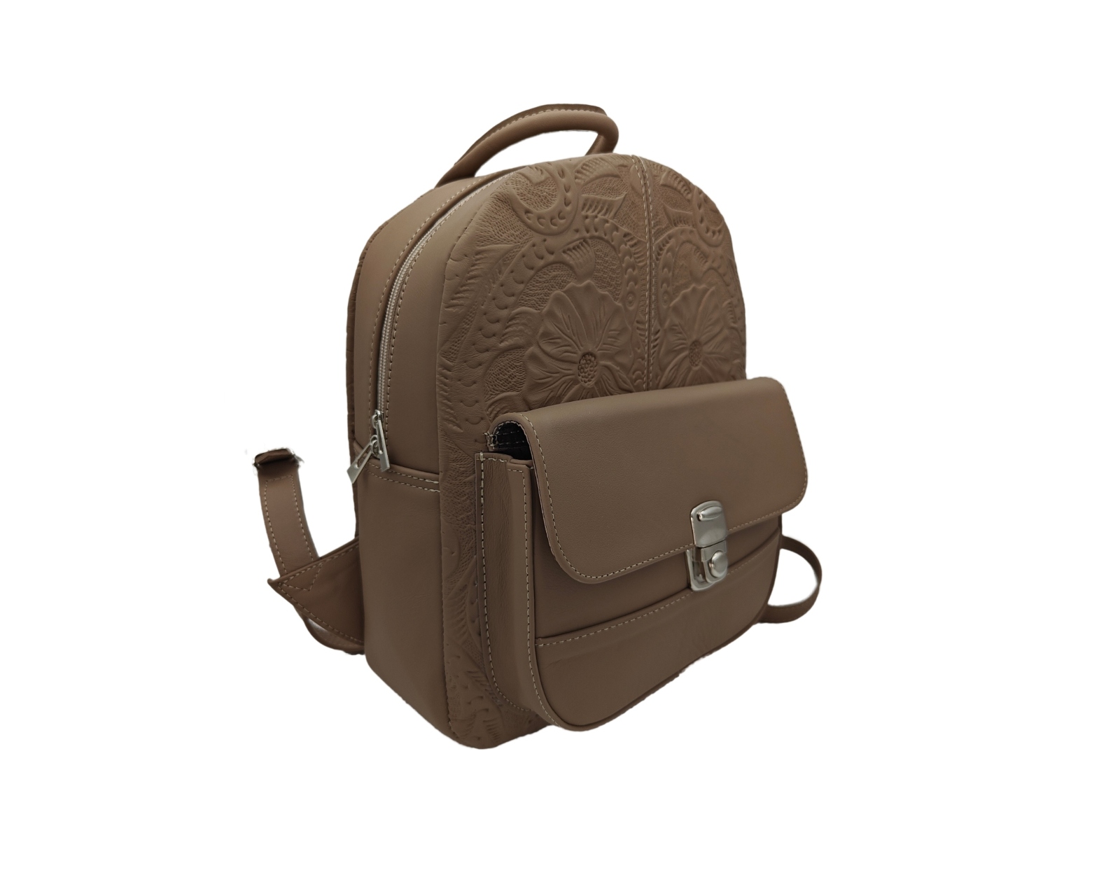Foto 3 pulgar | Mochila En Piel Vacuno Cincelada Fana Karolina Avellana