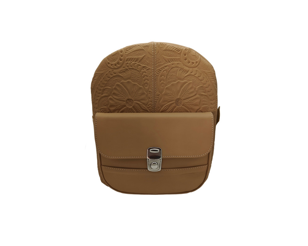 Mochila En Piel Vacuno Cincelada Fana Karolina Camel