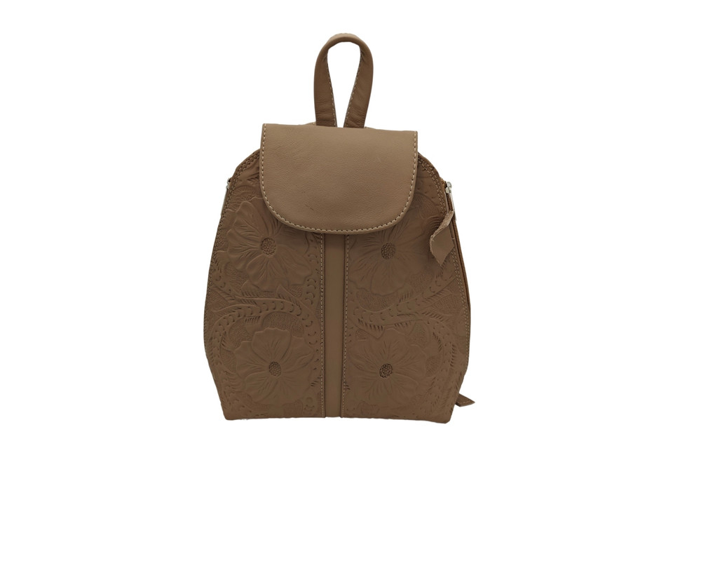 Foto 2 pulgar | Mochila En Piel Vacuno Cincelada Fana Valentina Avellana