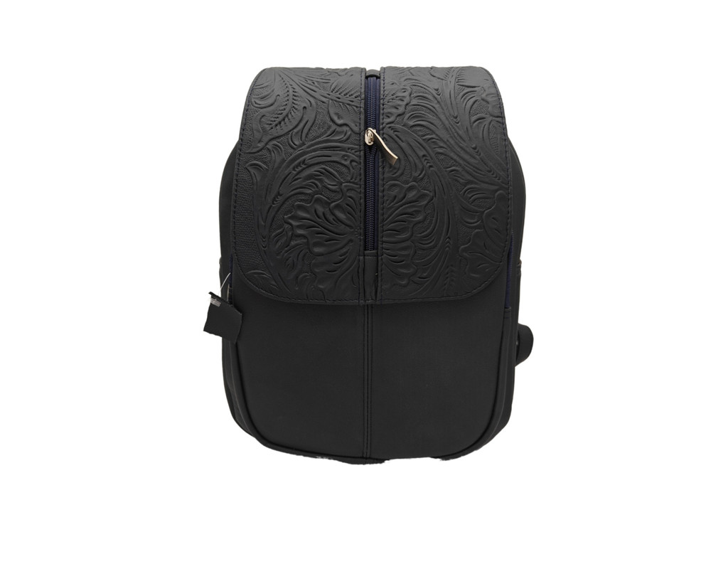Foto 2 pulgar | Mochila En Piel Vacuno Cincelada Fana Letizia Negro