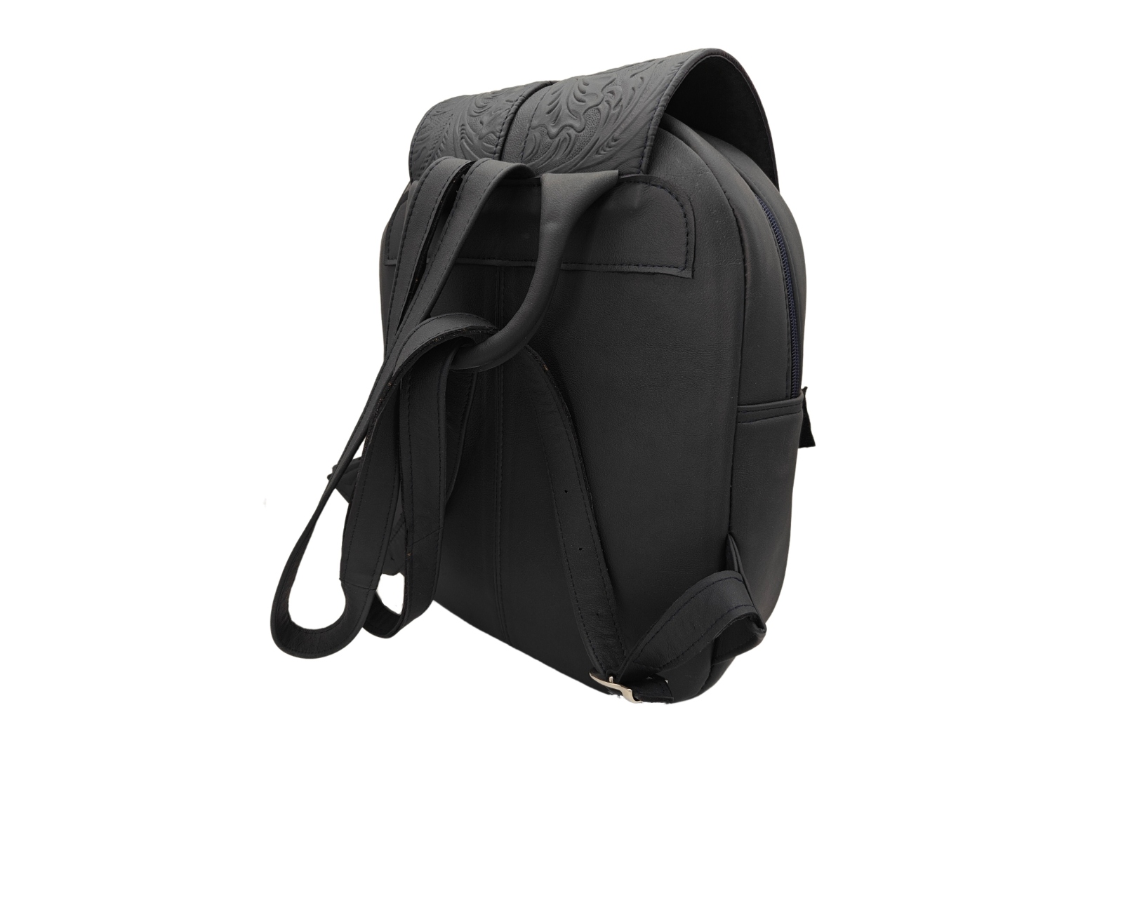 Foto 3 pulgar | Mochila En Piel Vacuno Cincelada Fana Letizia Negro