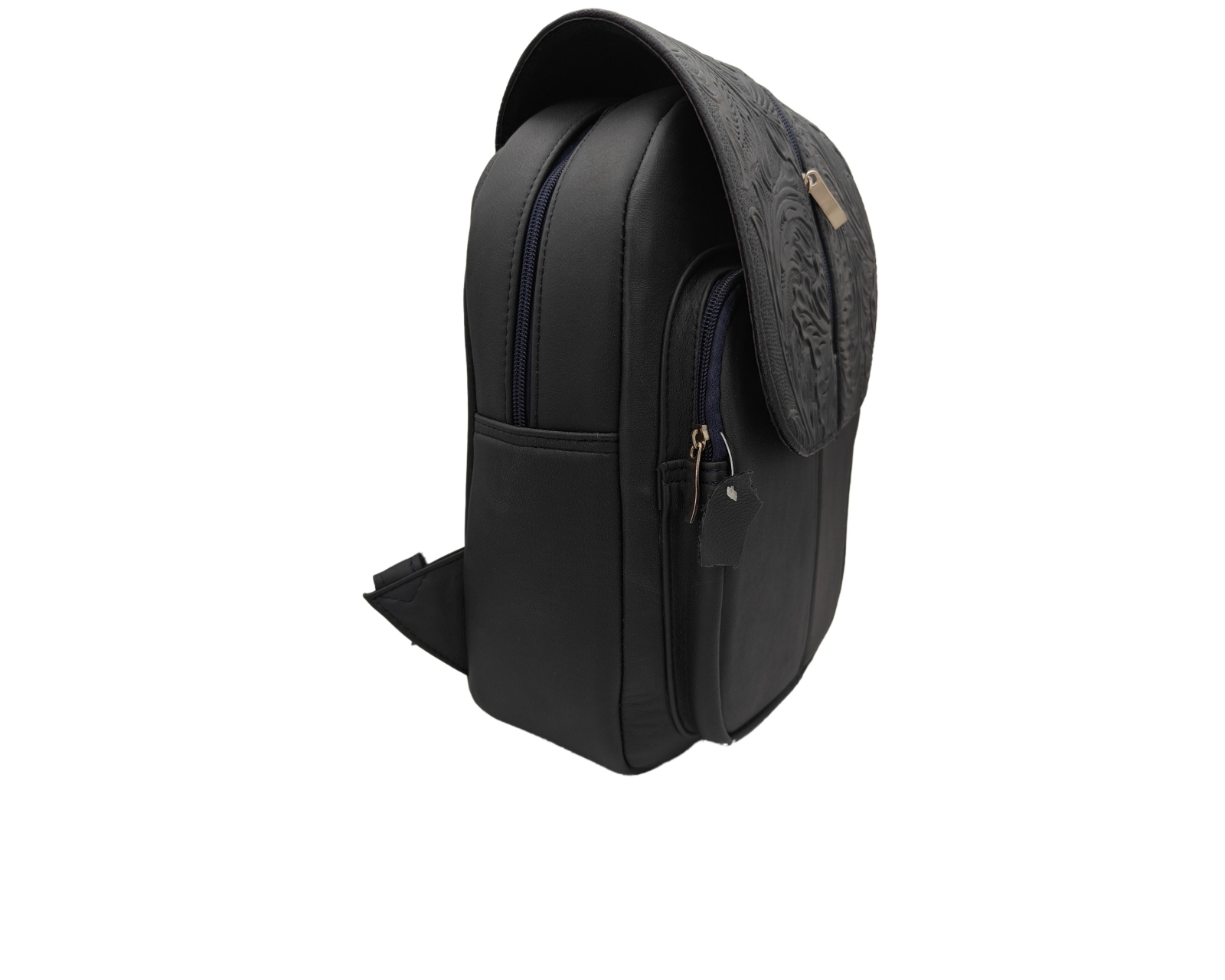 Foto 4 pulgar | Mochila En Piel Vacuno Cincelada Fana Letizia Negro