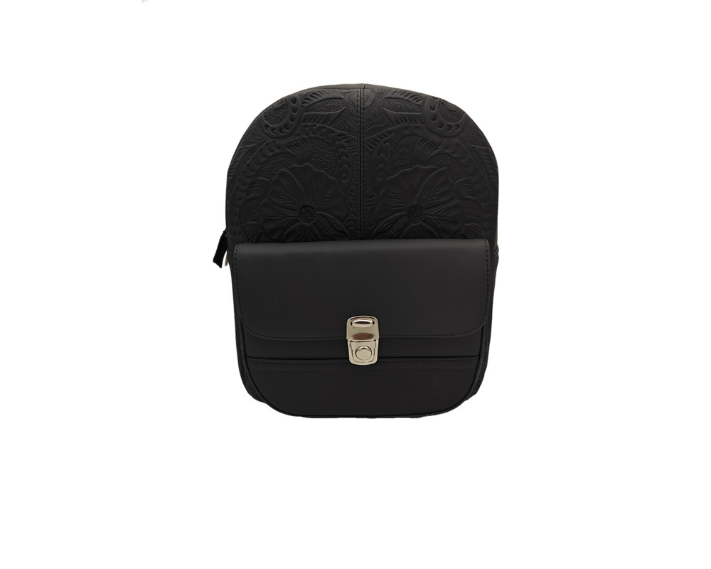 Foto 1 | Mochila En Piel Vacuno Cincelada Fana Karolina Café