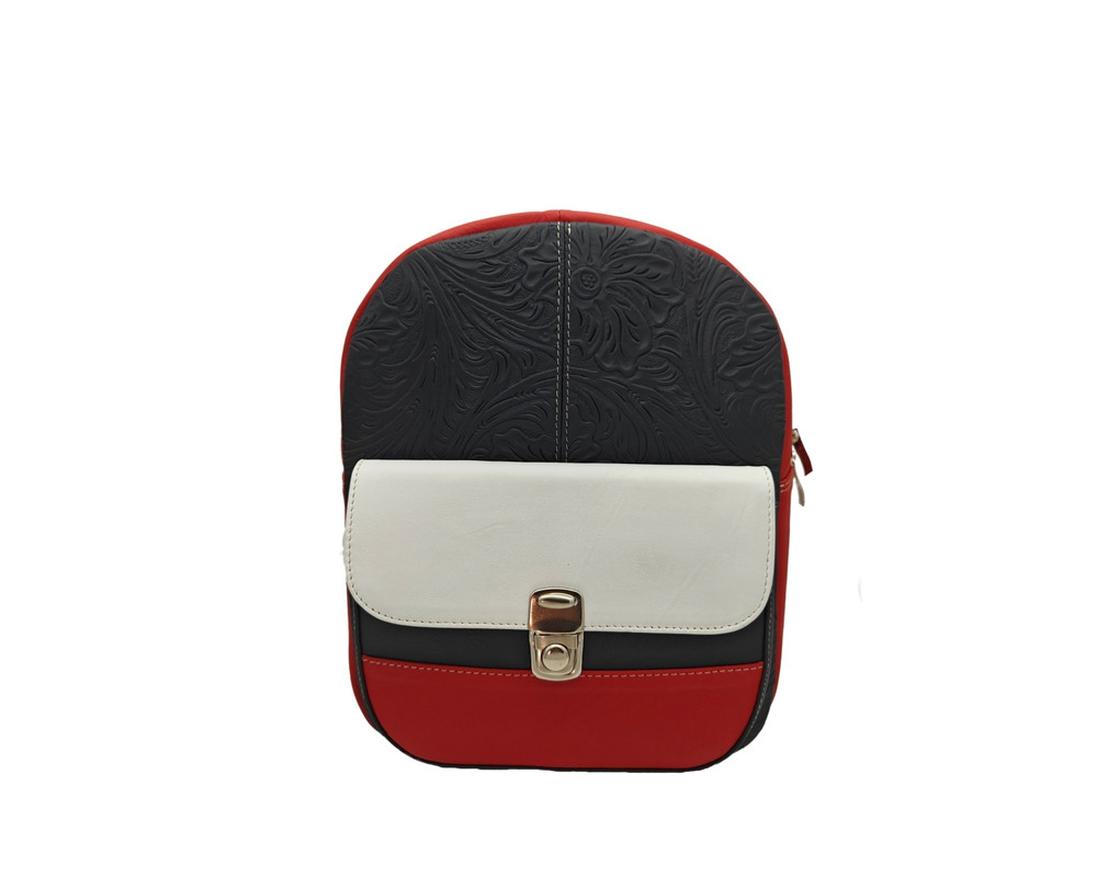 Foto 2 pulgar | Mochila En Piel Vacuno Cincelada Fana Karolina Multicolor