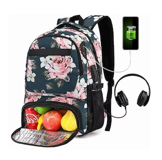 Foto 5 | Mochila Impermeable Portátil Antirrobo Estampado Floreado