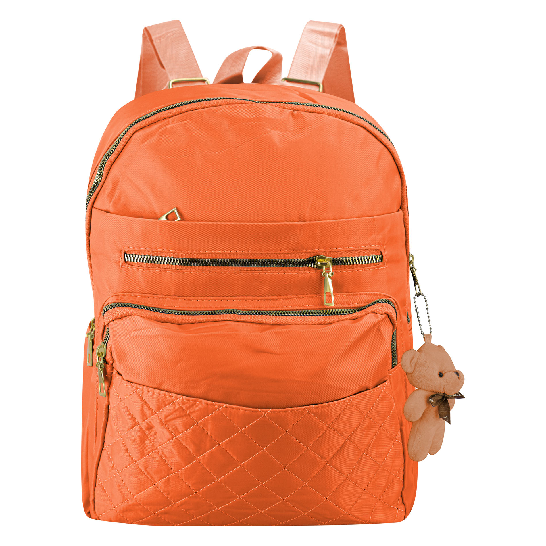 Mochila Para Dama Naranja Bimba Textil Karenka Nueva Imagen