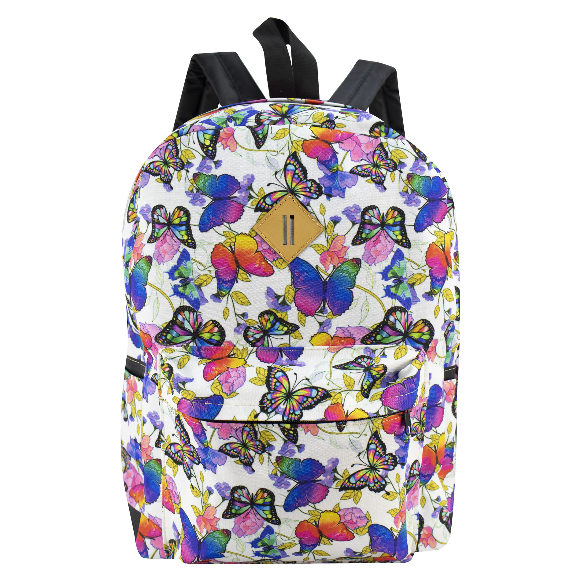 Mochila Para Dama Multicolor Mariposas Textil/sintetico Amaranta Nueva Imagen