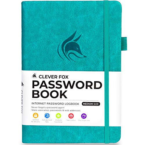 Venta Internacional- Libreta de Contraseñas Clever Fox con Pestañas 70 Characters