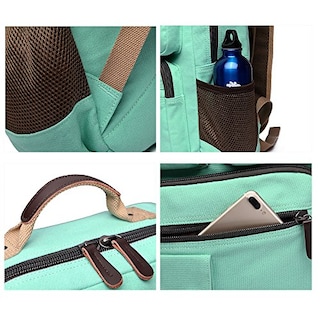 Foto 5 | Venta Internacional- Mochila Escolar Vintage para Laptop coor Verde Menta