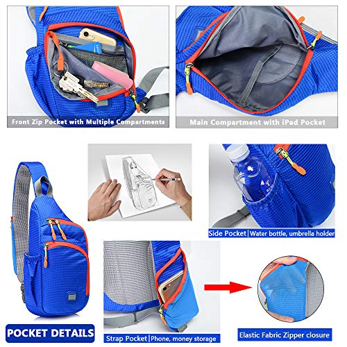 Foto 5 pulgar | Venta Internacional- Pequeña Mochila de Hombro Peicees Impermeable Unisex Mochila de día Cruzada al Pecho Naranja