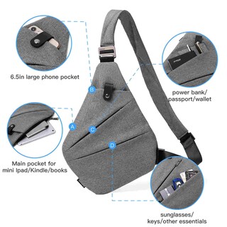 Foto 4 | Venta Internacional- Mochila de Hombro Cruzado Weiatas color Gris