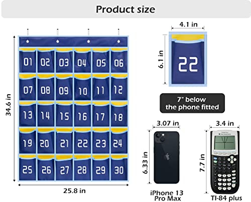 Foto 4 pulgar | Venta Internacional- Organizador de Pared y Puerta con 30 Bolsillos Misslo Azul