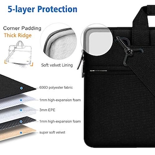 Foto 4 | Bolsa para Laptop Hseok Negro para Macbook de 13"