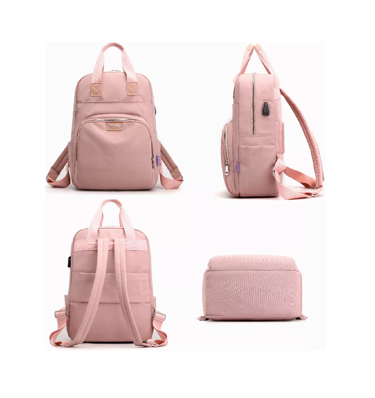 Foto 3 pulgar | Mochila Para Ordenador Portátil con Usb Belug Rosa