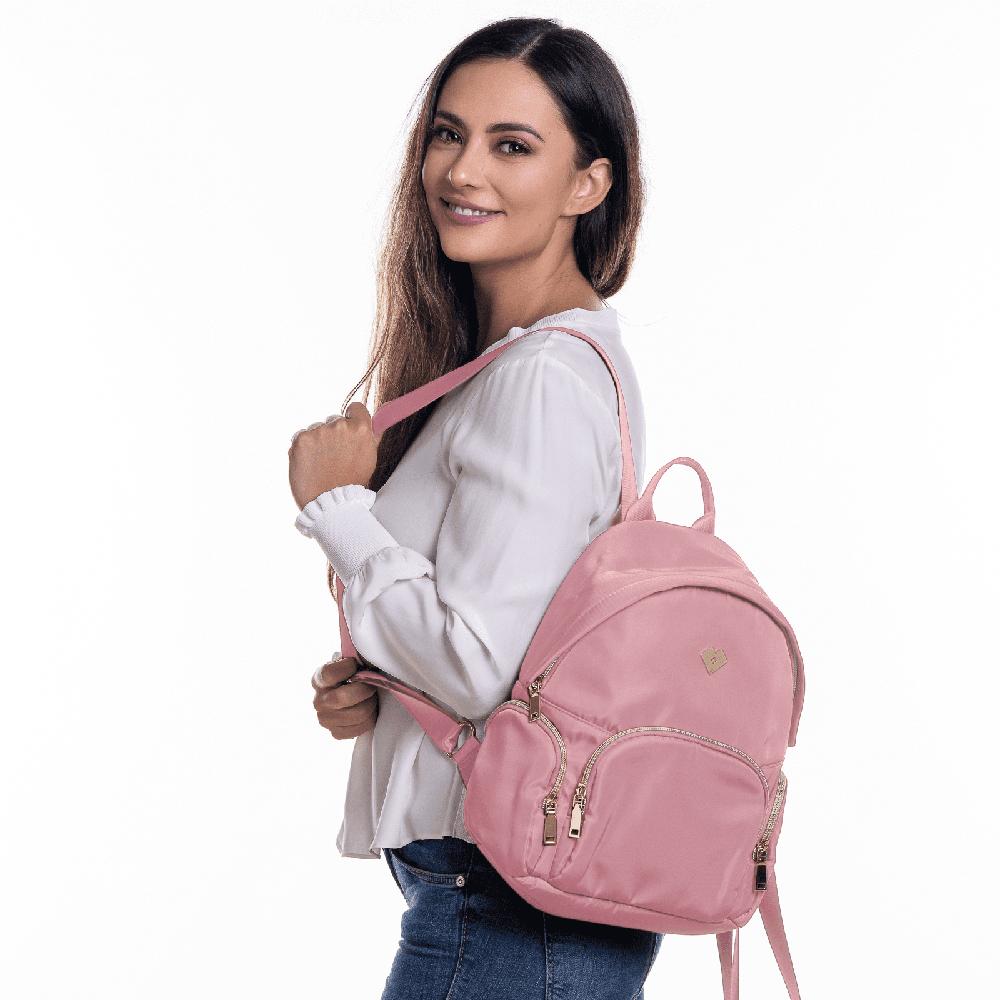 Foto 6 pulgar | Mochila Casual LuckyLy Carly Rosa para Mujer