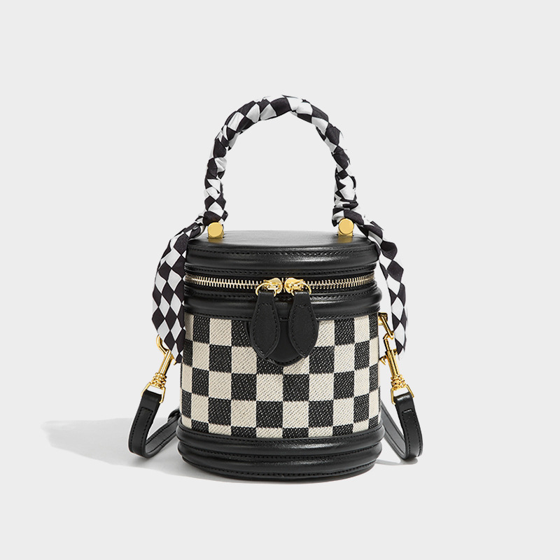 Foto 2 pulgar | Venta Internacional- Bolso de Hombro de Lona Tipo Cubo para Mujer