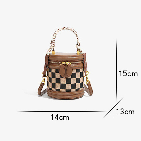 Foto 4 | Venta Internacional- Bolso de Hombro de Lona Tipo Cubo para Mujer