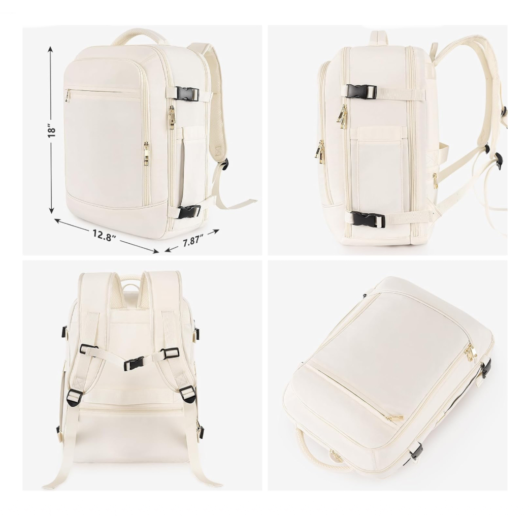 Foto 4 pulgar | Mochila Genérica Beige Grande