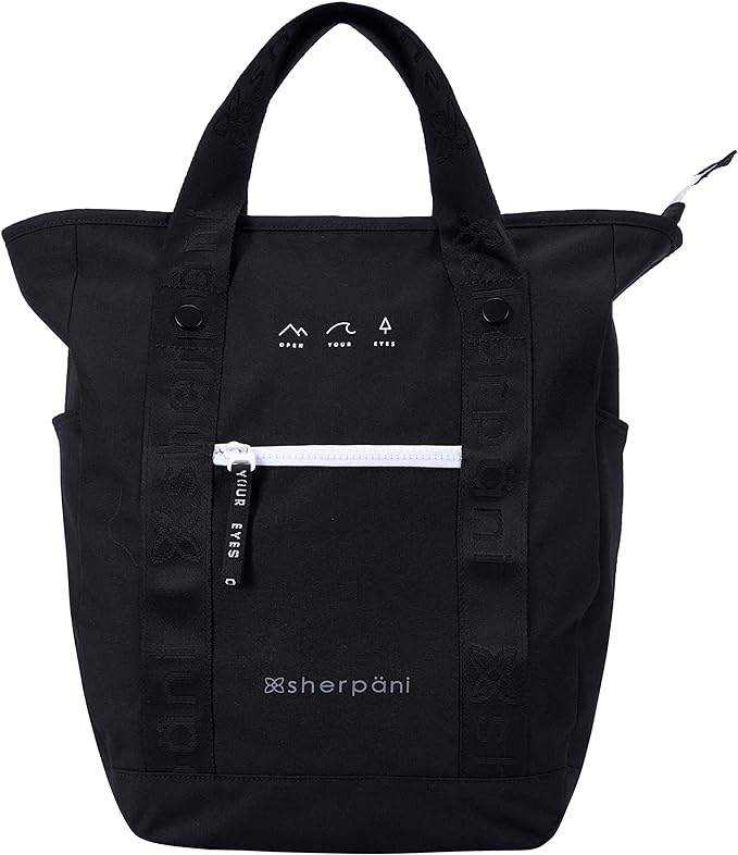 Mochila Sherpani Negra de Nailon con Monedero para Mujer se Adapta a Portátiles de 15 Pulgadas