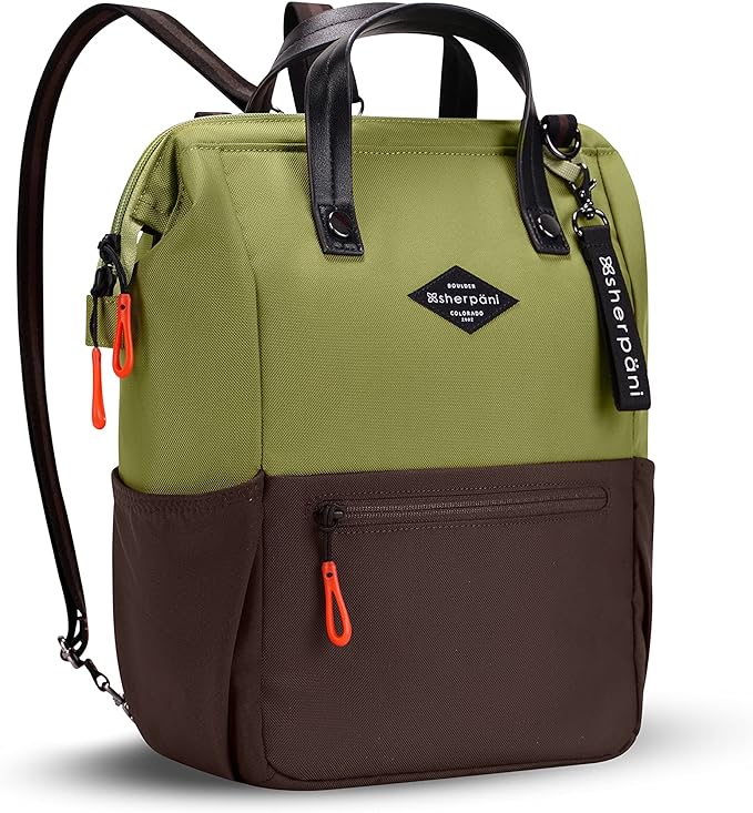 Mochila Convertible Sherpani Verde con Espacio para Laptop de 13''