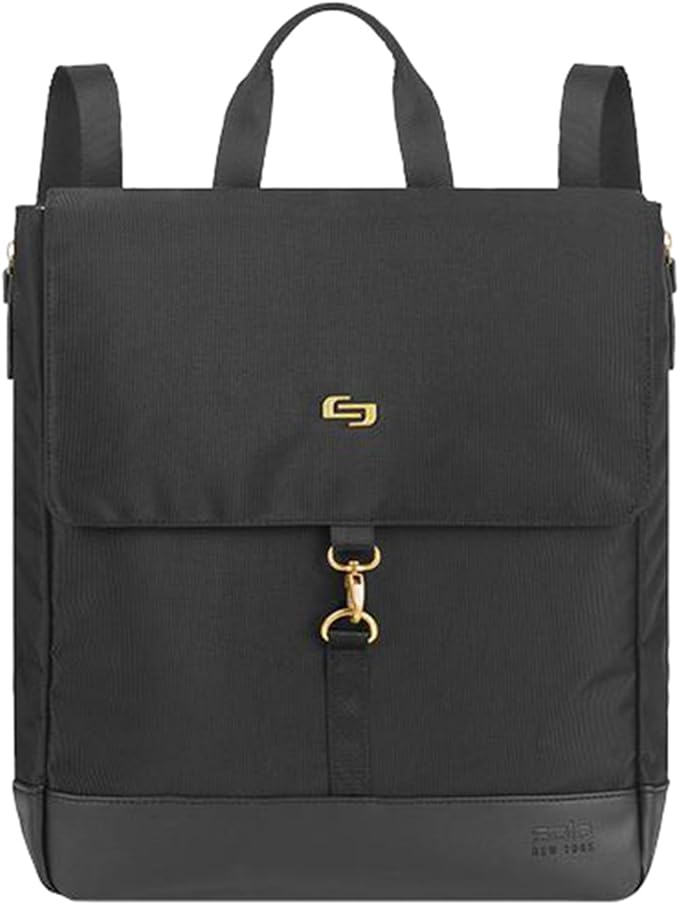 Mochila híbrida Solo Austin para Laptop de 13.3 Pulgadas Negra con Acento Dorado
