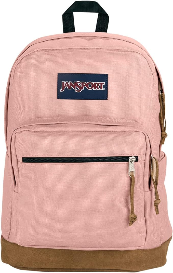 Jansport Right Pack - Mochila Para Viajes, Trabajo O Portátil Con Parte Inferior De Piel De Gamuza Y Bolsillo P