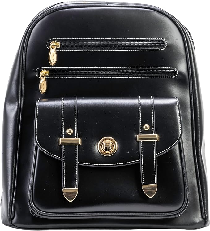 Mochila de Cuero McKlein para Laptop Negra