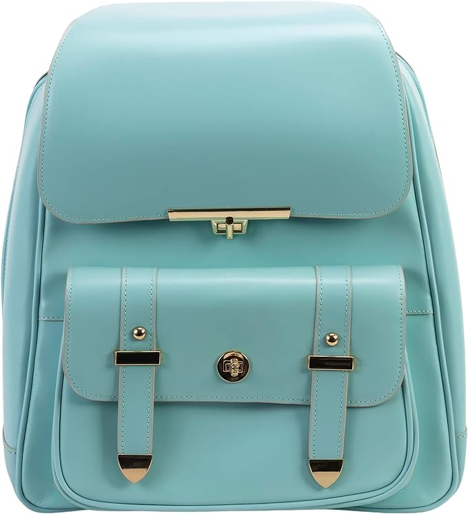 Mochila de Cuero McKlein para Laptop Azul