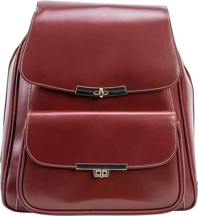 Mochila de Cuero Mcklein para Laptop Roja