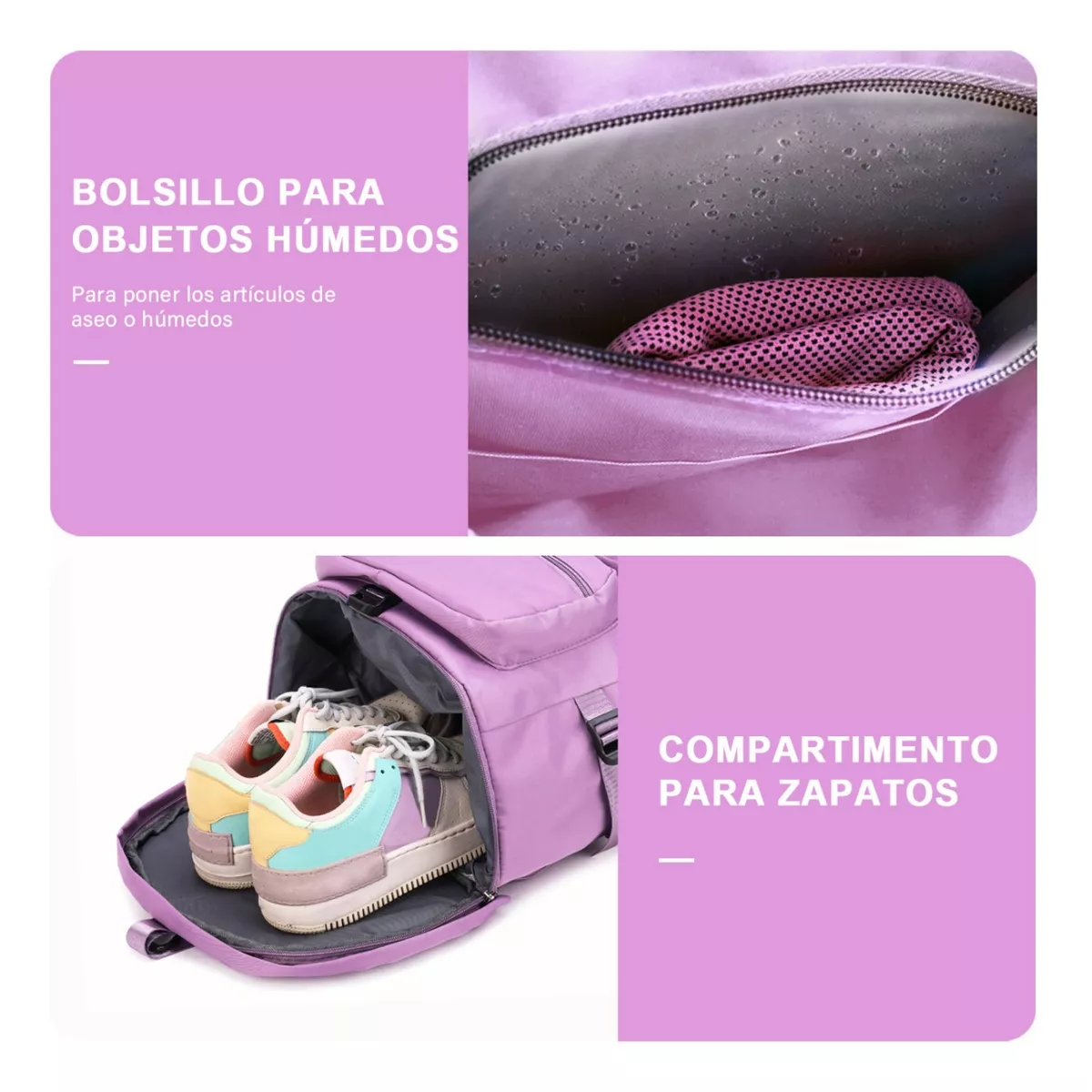 Foto 3 | Maleta Bolsa Deportivo Gym Viaje Mochila Multifuncional Eo Safe Imports Esi-11460 Púrpura