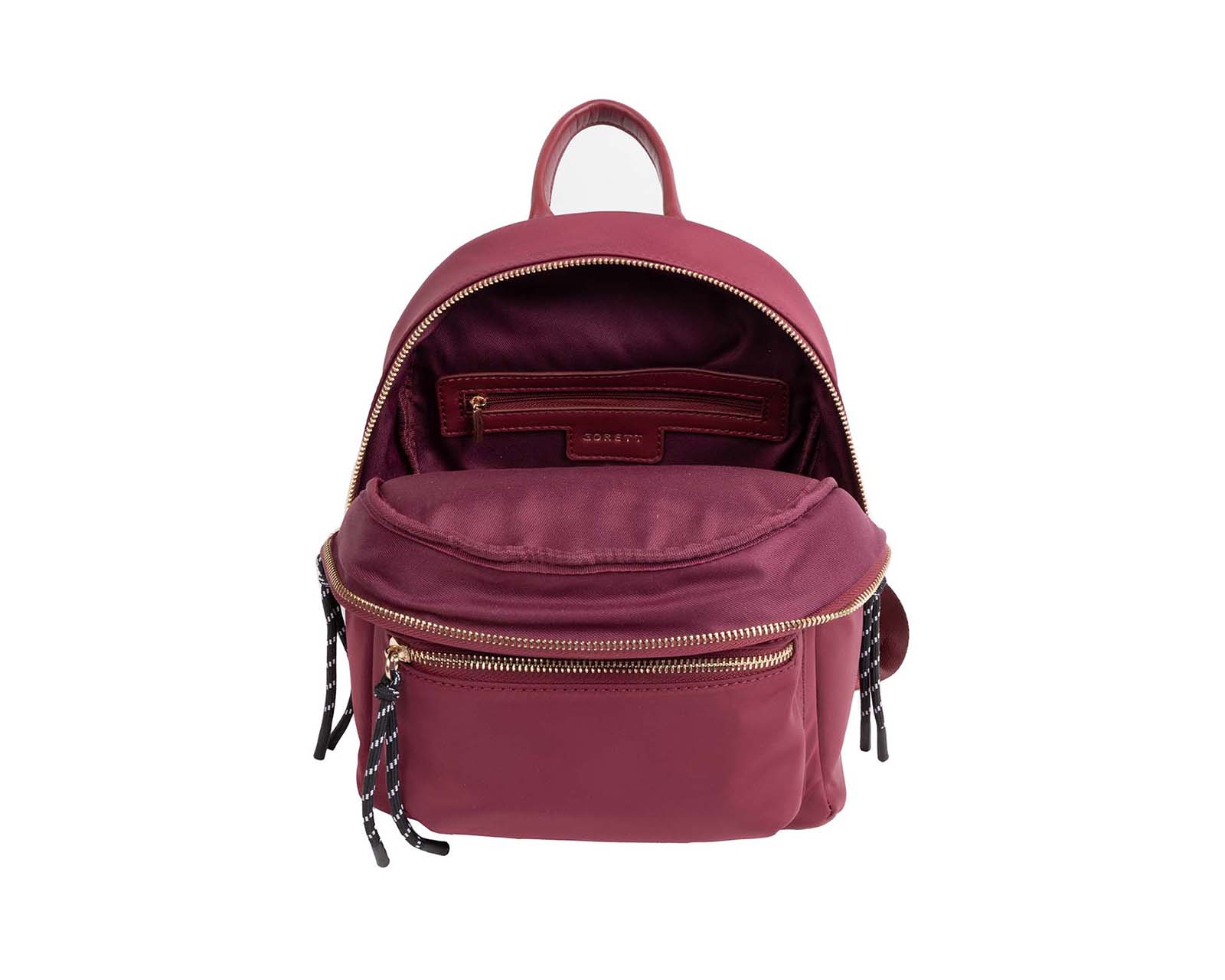 Foto 8 pulgar | Mochila De Dama Backpack Gorett Tinto Jeykey Mediano