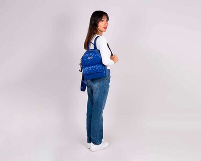 Foto 8 | Mochila de Dama Backpack Gorett Azul Loren Mediana
