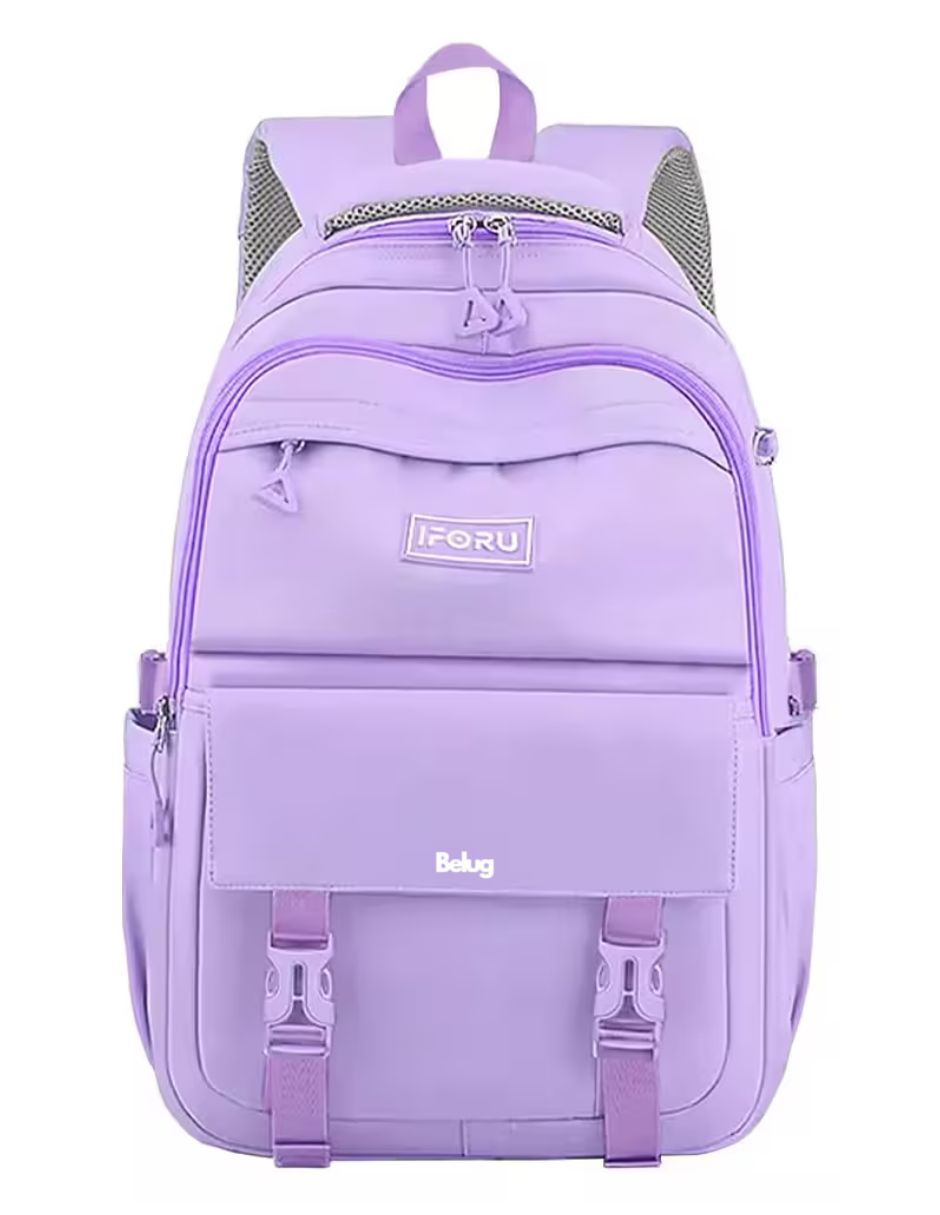 Mochila Escolar Antirrobo Mochila Diseño Liso 30l, Violeta Cielo