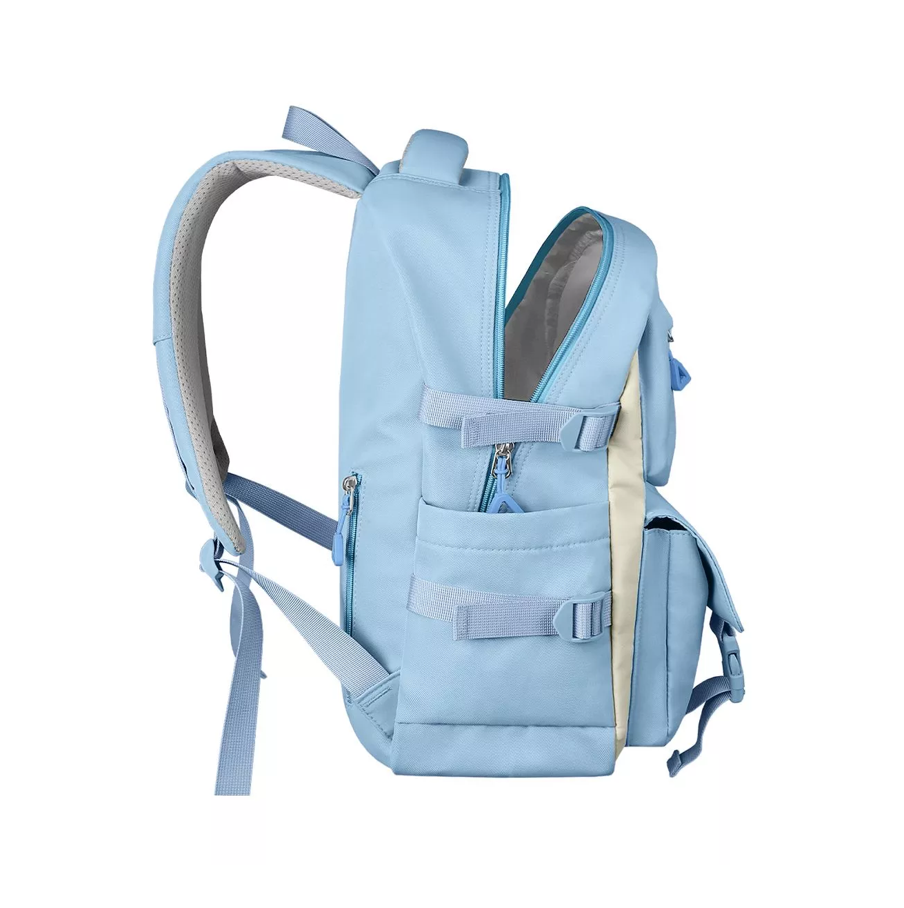 Foto 4 pulgar | Mochila Escolar Backpack Diseño Liso 30l Azul Acero