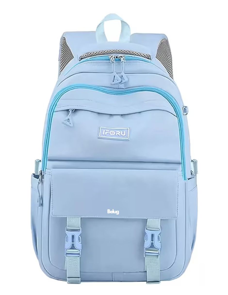Foto 2 pulgar | Mochila Escolar Antirrobo Mochila Diseño Liso 30 l Azul Cielo
