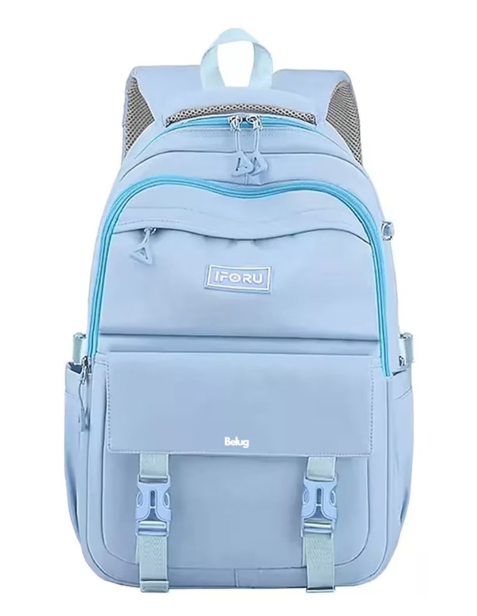 Mochila Escolar Antirrobo Mochila Diseño Liso 30 l Azul Cielo