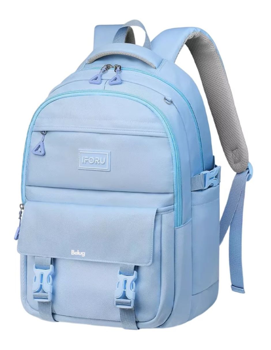 Foto 3 pulgar | Mochila Escolar Antirrobo Mochila Diseño Liso 30 l Azul Cielo