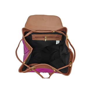 Foto 3 | Mochila En Piel Genuina Color Buganvilia