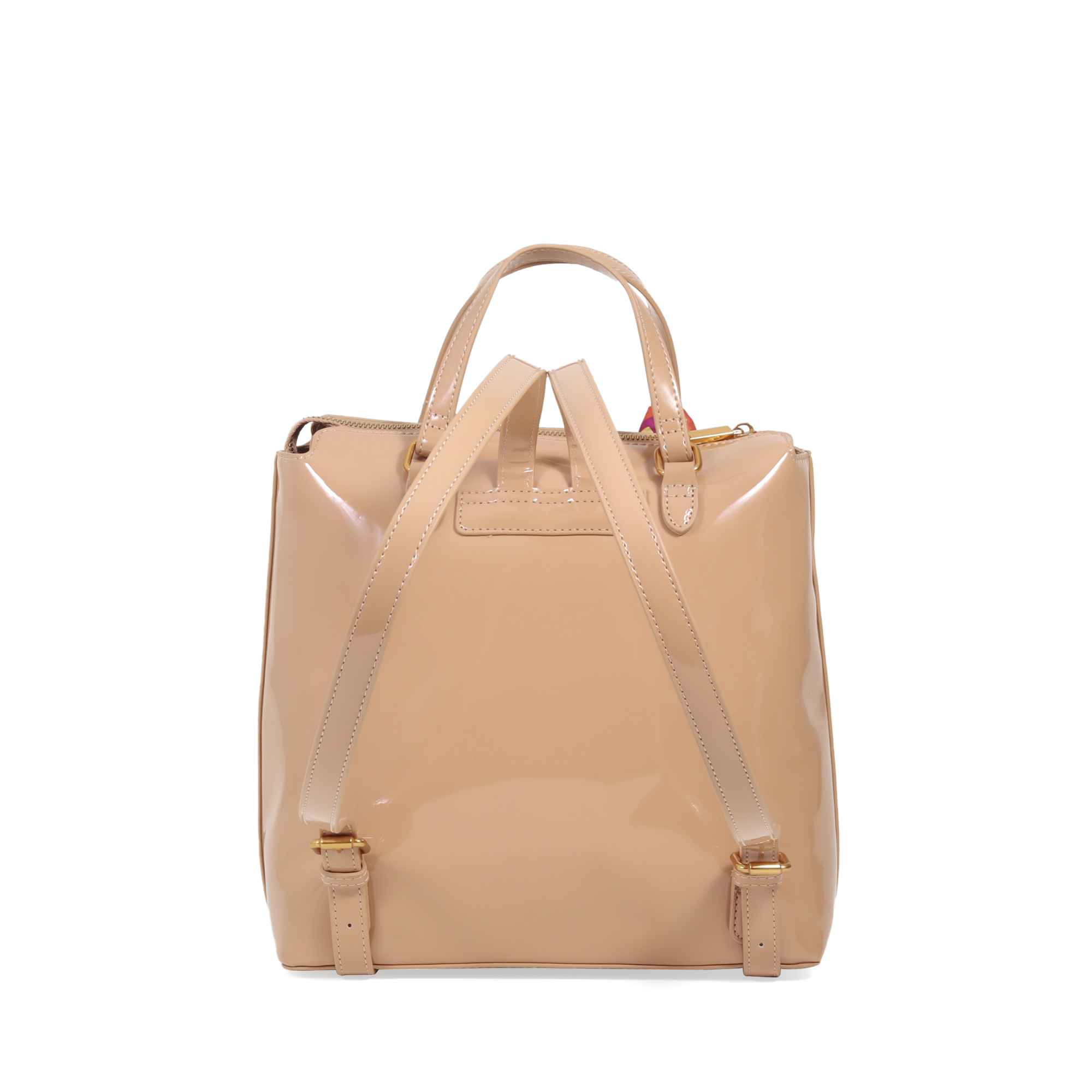 Foto 4 pulgar | Mochila Charol Con Mascada Color Camel Cloe