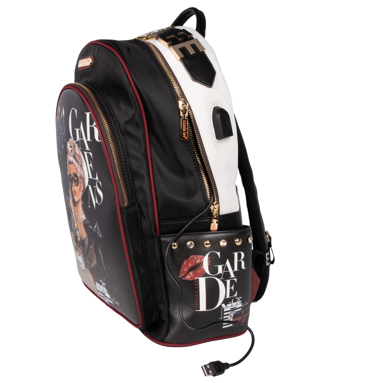 Foto 3 | Mochila Nicole Lee con Bolsa Extra Lady In Black