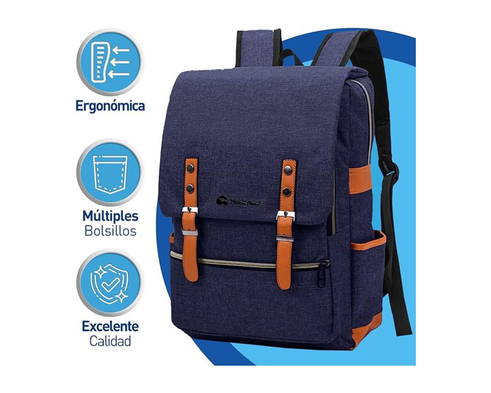 Foto 4 | Mochila Bluelander Azul para Laptop