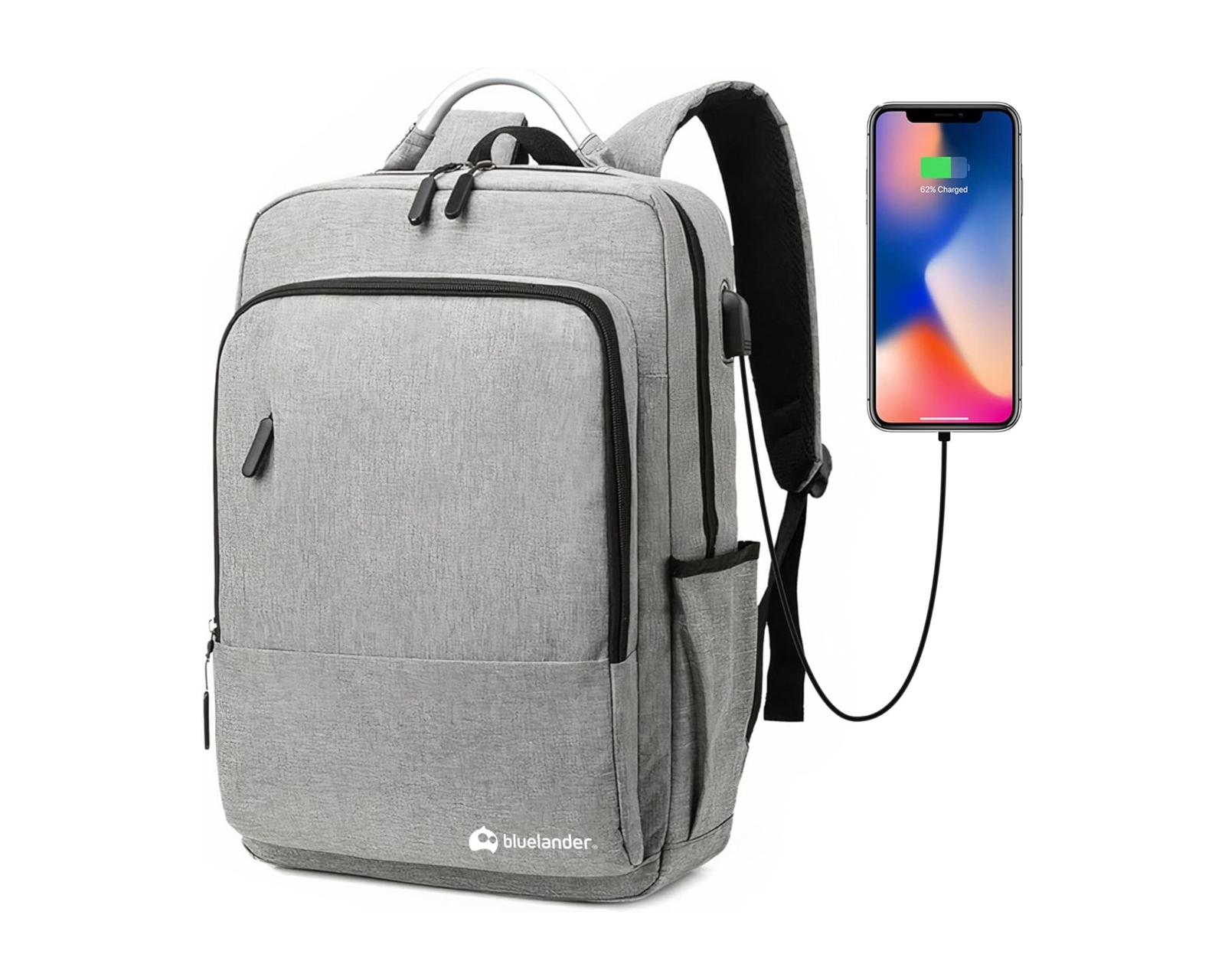Foto 2 pulgar | Mochila Para Laptop Bluelander, Con Puerto Usb Para Power Bank, Manija De Metal, Impermeable Y Con Capacidad Par