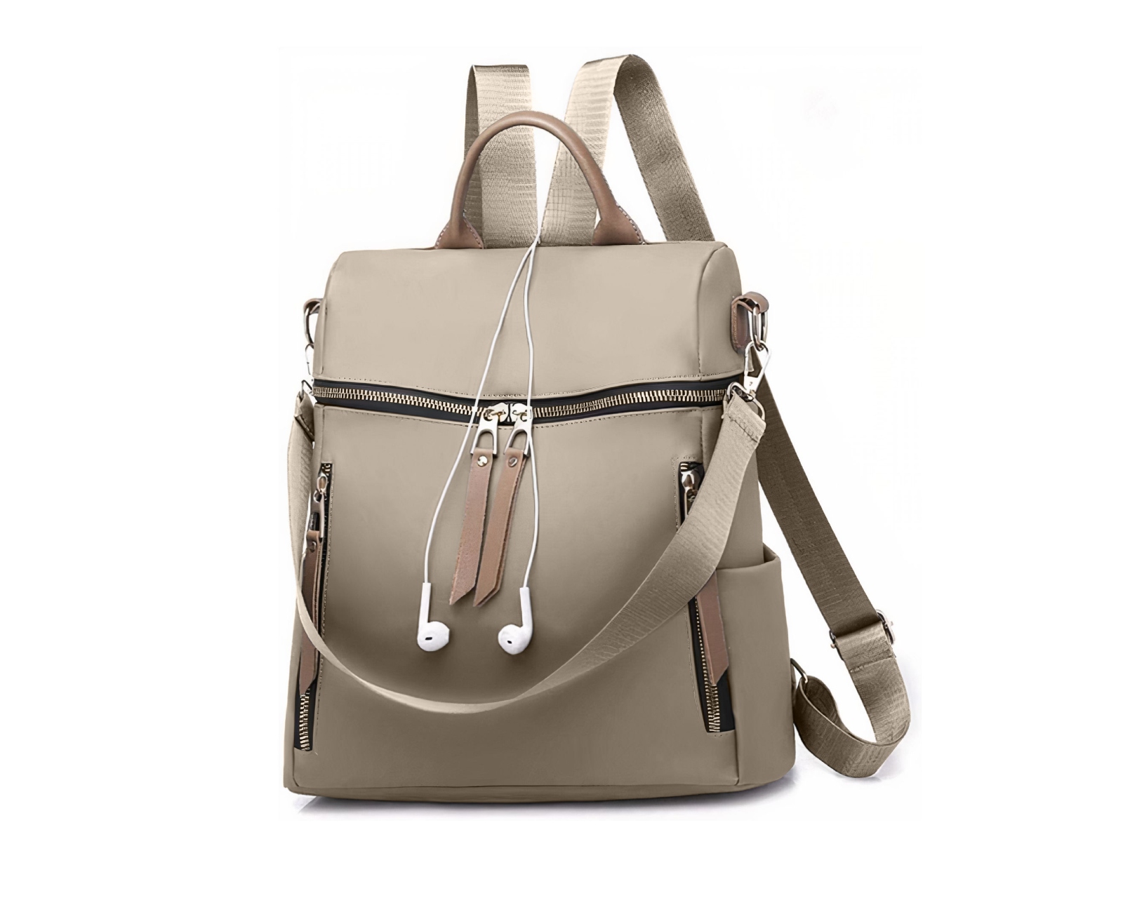 Mochila Para Mujer Bluelander, Color Cafe, Resistente Al Agua, Cuero Sintético De Alta Calidad Y Estilo Casual.